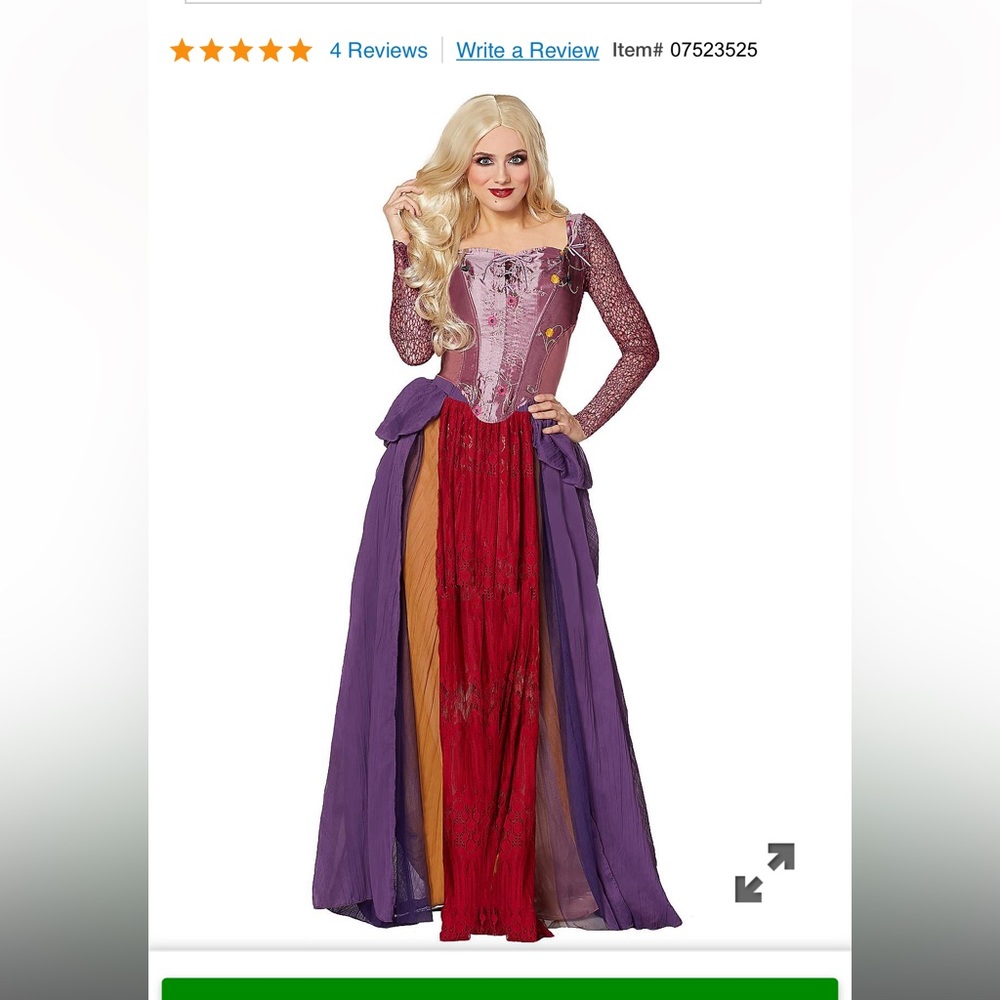 Spirit Halloween Plus Size Adult Sarah Sanderson Hocus Pocus Costume